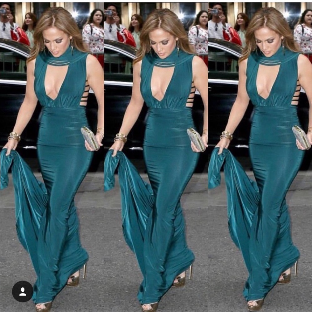 Prom dress !!! Hamel Gown In Teal As Seen on Jennifer Lopez